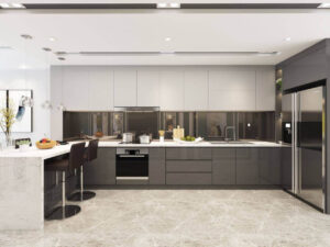 Mẫu Tủ Bếp Nhôm Tấm Sang Trọng Hiện Đại 2024