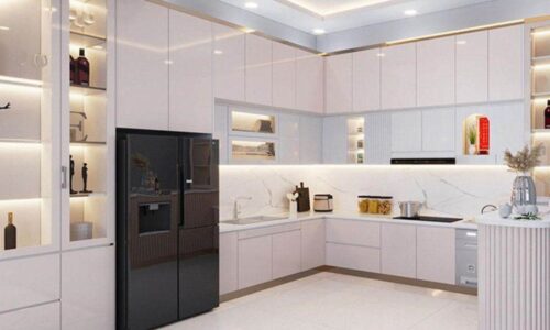 Tủ Bếp Nhôm Kính