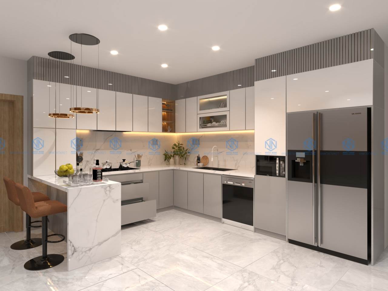 Tủ Bếp Inox Cánh Inox