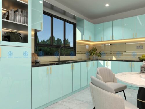 Tủ Bếp Inox Cánh Kính Cường Lực