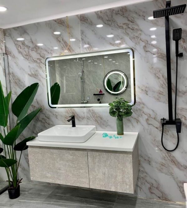 Tủ lavabo cánh inox