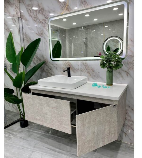 Tủ lavabo cánh inox