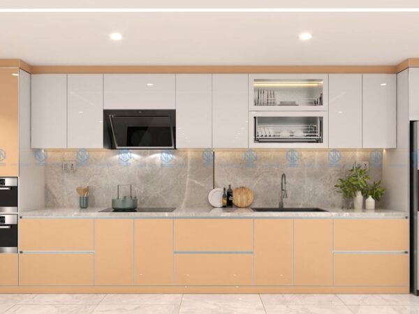 Tủ Bếp Inox Xước 1 Lớp Hệ Module