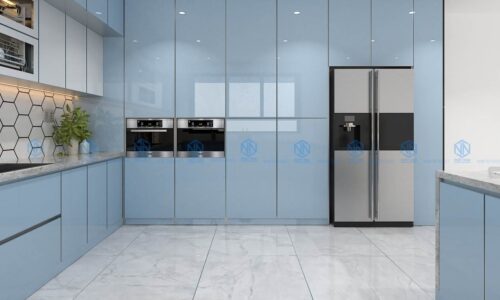 Tủ Bếp Hợp Kim Nhôm Cánh Kính
