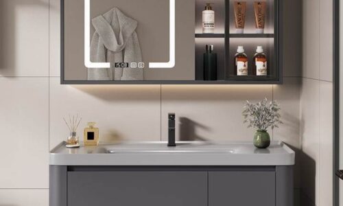 Tủ lavabo cánh inox