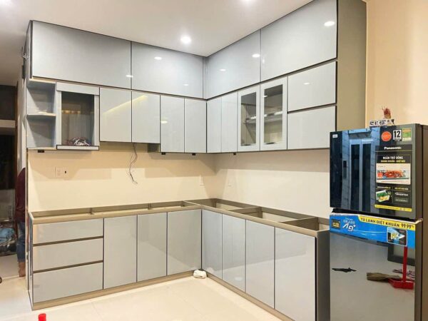 Tủ Bếp Hợp Kim Nhôm Cánh Kính