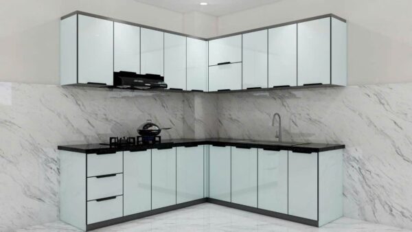 Tủ Bếp Hợp Kim Nhôm Cánh Kính