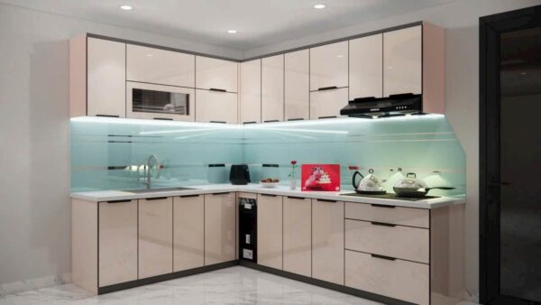 Tủ Bếp Hợp Kim Nhôm Cánh Kính