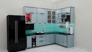 Tủ Bếp Nhôm Hợp Kim Lá Ghép