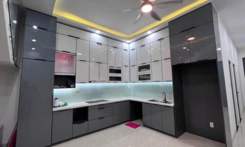 Tủ Bếp Nhôm Hợp Kim Lá Ghép