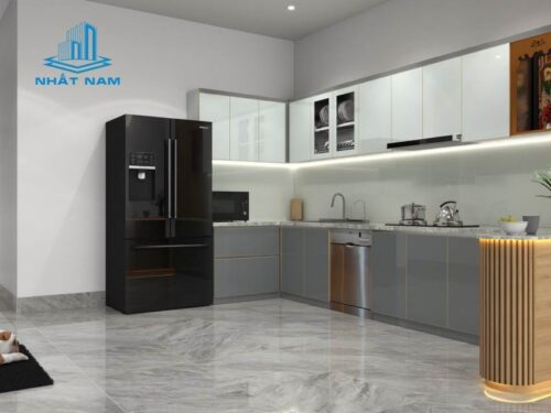 Tủ Bếp Inox Xước 1 Lớp Hệ Module