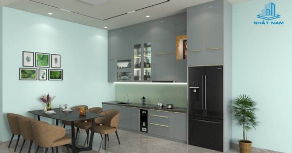 Tủ Bếp Nhôm Kính