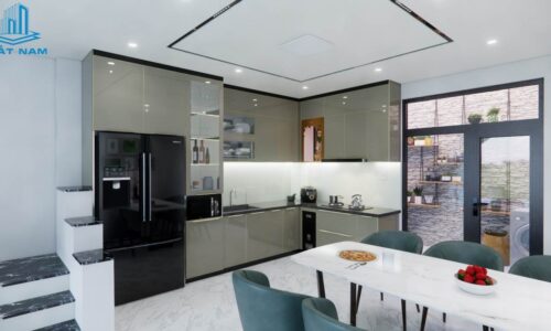 Tủ Bếp Nhôm Kính Sơn Tĩnh Điện