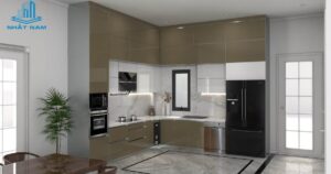 Tủ Bếp Nhôm Kính