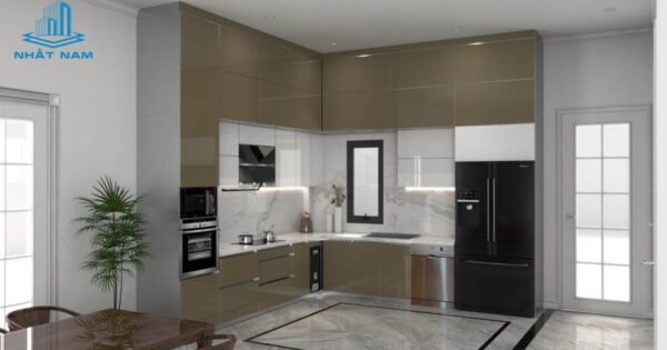 Tủ Bếp Nhôm Kính