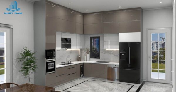 Tủ Bếp Nhôm Kính