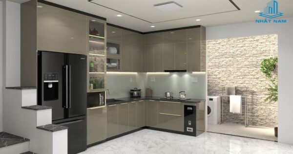 Tủ Bếp Nhôm Kính