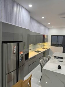 Tủ Bếp Khung Inox Cánh Nhôm