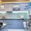 Tủ Bếp Khung Inox Cánh Kính Sơn Màu 