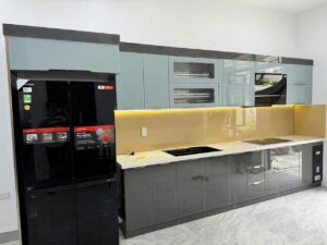 Tủ Bếp Nhôm Cánh Kính