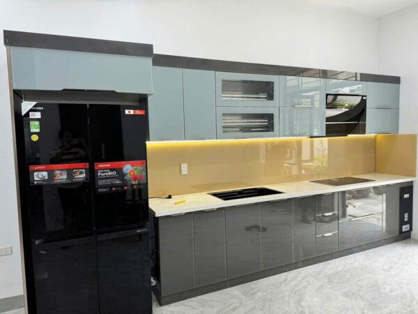 Tủ Bếp Nhôm Cánh Kính