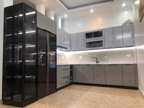 Tủ Bếp Nhôm Cánh Kính