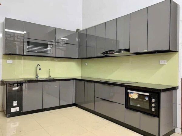 Tủ Bếp Nhôm Cánh Kính