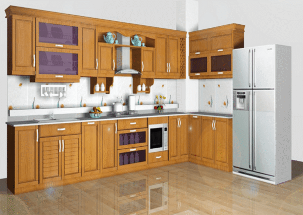 Tủ Bếp Nhôm Vân Gỗ