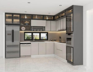 Tủ Bếp Nhôm Kính Treo Tường