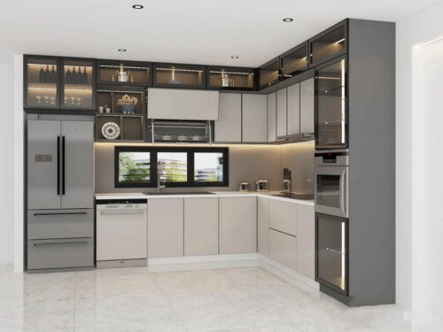 Tủ Bếp Nhôm Kính Treo Tường