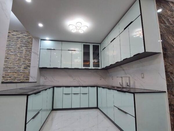 Tủ Bếp Khung Nhôm Cánh Inox