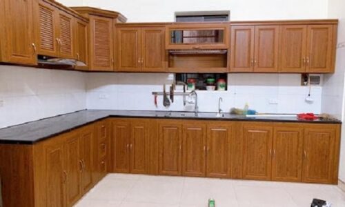 Tủ Bếp Nhôm Vân Gỗ