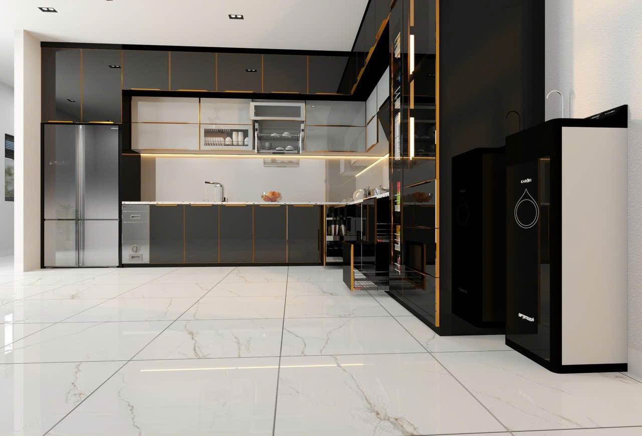 Tủ Bếp Khung Inox Cánh Nhôm