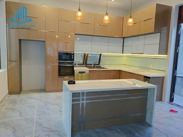 Tủ Bếp Hợp Kim Nhôm Cánh Kính