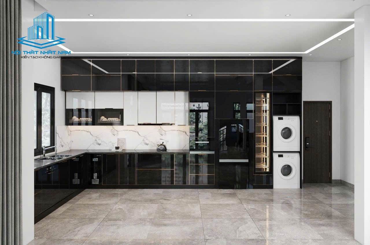 Tủ Bếp Khung Inox Cánh Nhôm