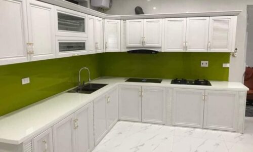 Tủ Bếp Nhôm Trắng Sứ