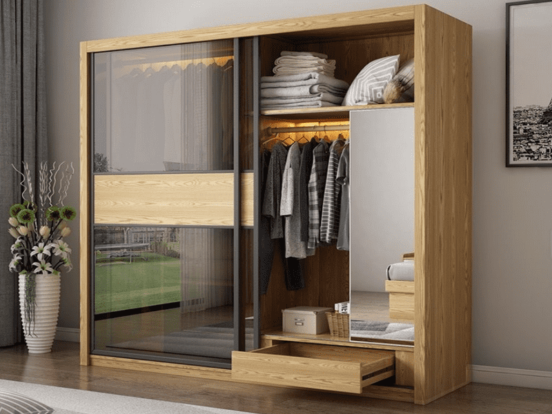 Tủ Quần Áo Nhôm Kính Cửa Lùa