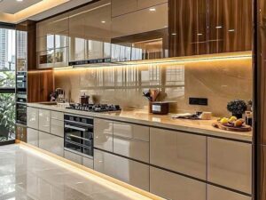 Tủ Bếp Nhôm Cánh Acrylic