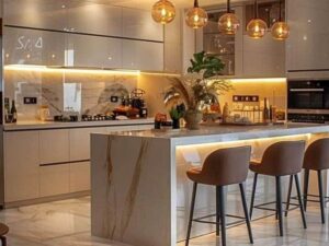 Tủ Bếp Nhôm Cánh Acrylic