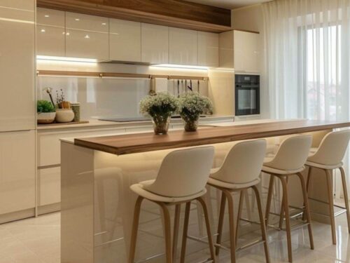 Tủ Bếp Gỗ Nhựa Cánh Acrylic 