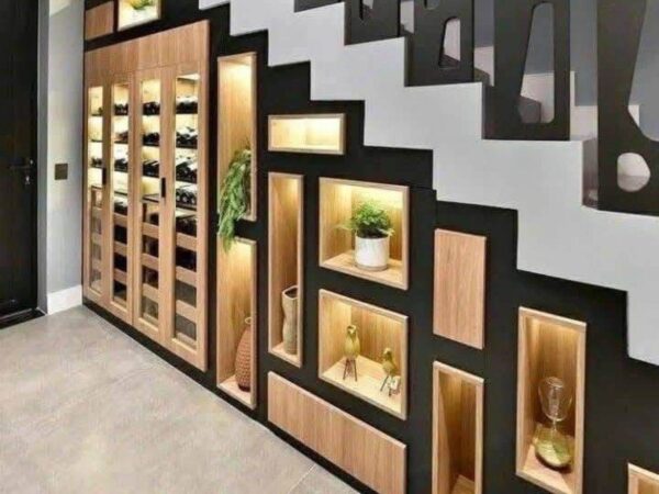 Tủ Cầu Thang Gỗ Công Nghiệp