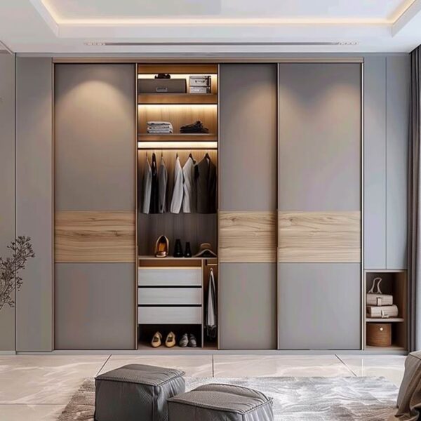 Tủ Quần Áo Gỗ Công Nghiệp Cửa Lùa 