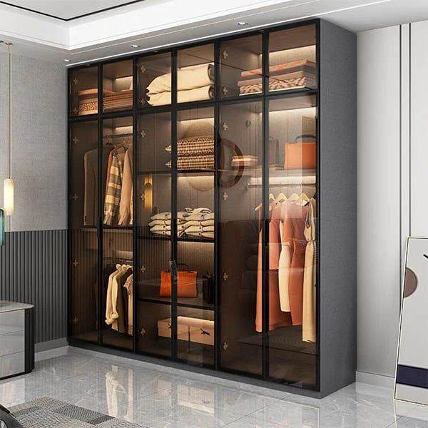 Tủ Quần Áo Nhôm Cánh Kính Cường Lực