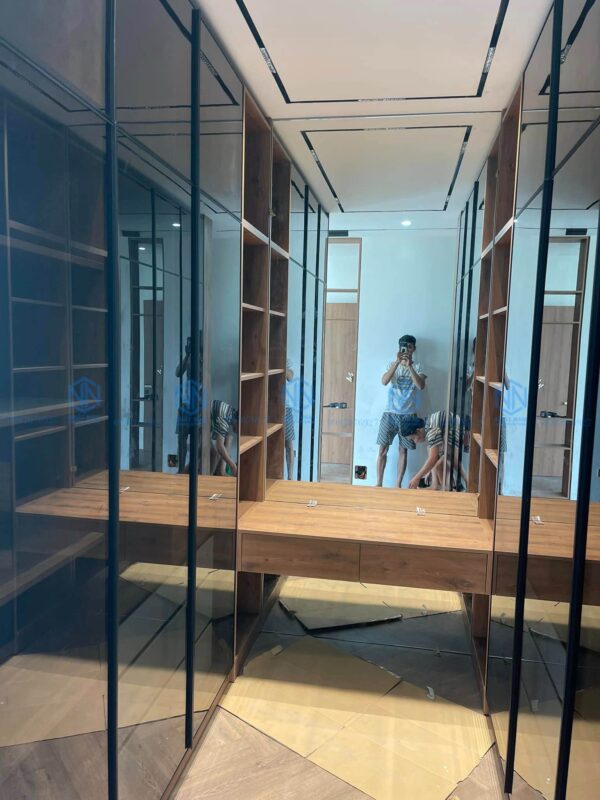 Tủ Quần Áo Nhôm Cánh Kính Cường Lực