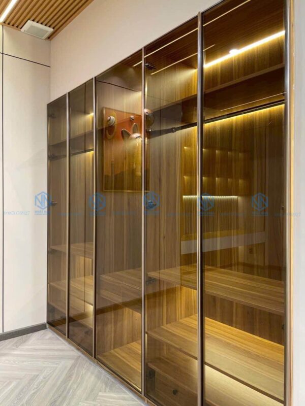 Tủ Quần Áo Nhôm Cánh Kính Cường Lực