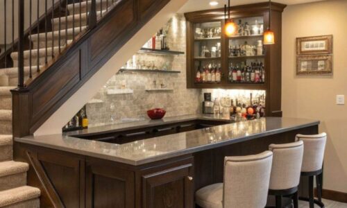 Tủ Gầm Cầu Thang Kết Hợp Tủ Rượu