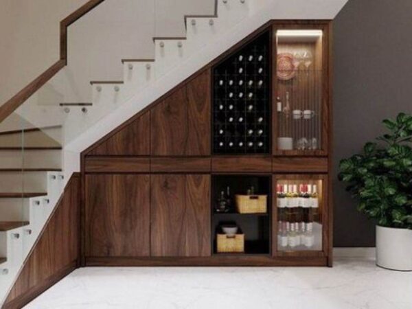 Tủ Gầm Cầu Thang Kết Hợp Tủ Rượu
