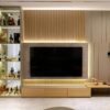 Vách Tivi Nhựa Giả Gỗ