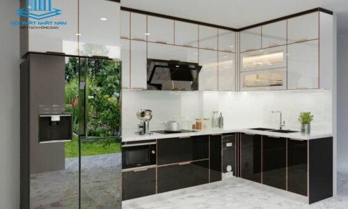 Tủ bếp Inox caro 3 lớp hệ module