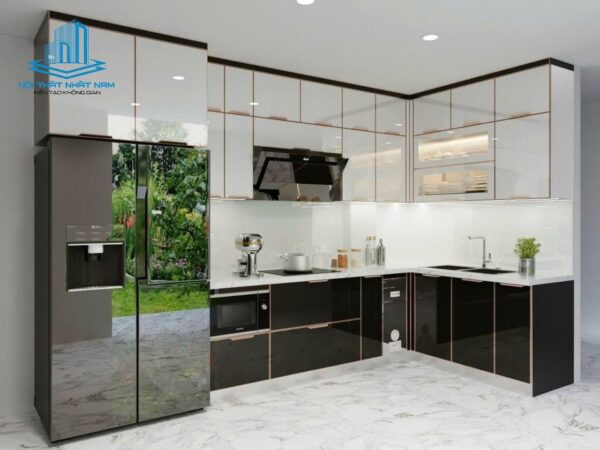 Tủ bếp Inox caro 3 lớp hệ module